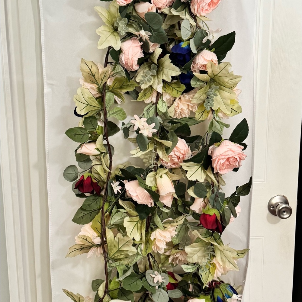Floral Garland with Pink and Red Roses